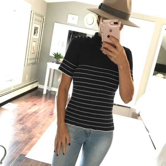 Brooks Brothers Sweaters - Brooks Brothers blue white short sleeve sweater M